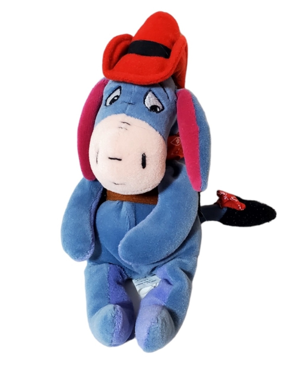 ❗️Disney Eeyore Red Cowboy Hat Plush Stuff Animal EUC